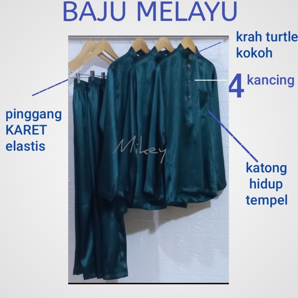 Setelan Koko Teluk Belanga//Baju Melayu Pria Dewasa//Ukuran Jumbo Ld 135