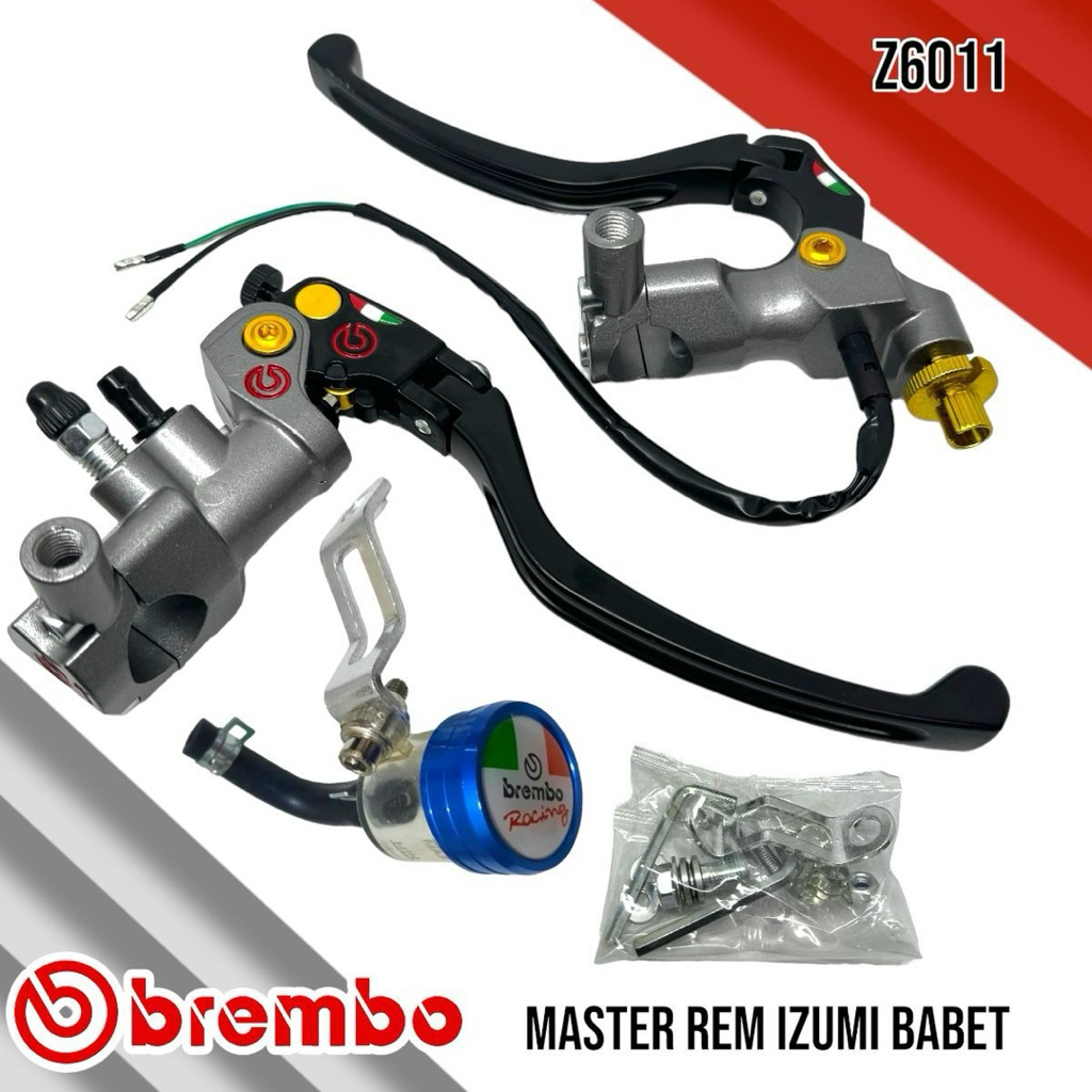 master rem set handle kiri kopling / rem brembo izumi set kiri dan kanan plus dudukan spion
