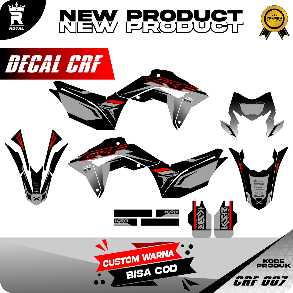CRF 007 -STIKER DECAL FULL BODY CRF 150 DESAIN TERBARU -STIKER UPDATE MOTOR CRF LANGSUNG CETAK TERMU