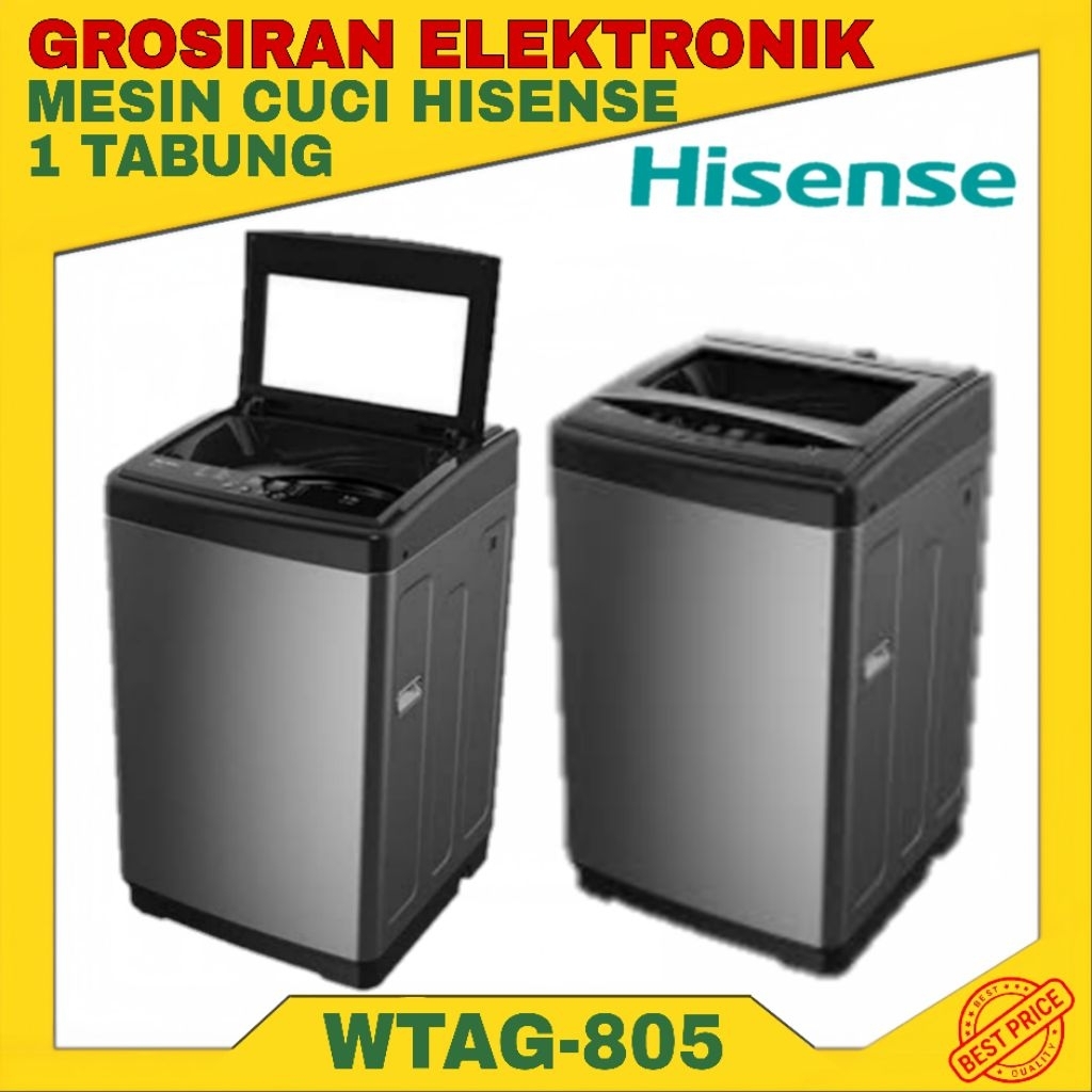 MESIN CUCI HISENSE 1 TABUNG 805 (8KG) (DEPOK)