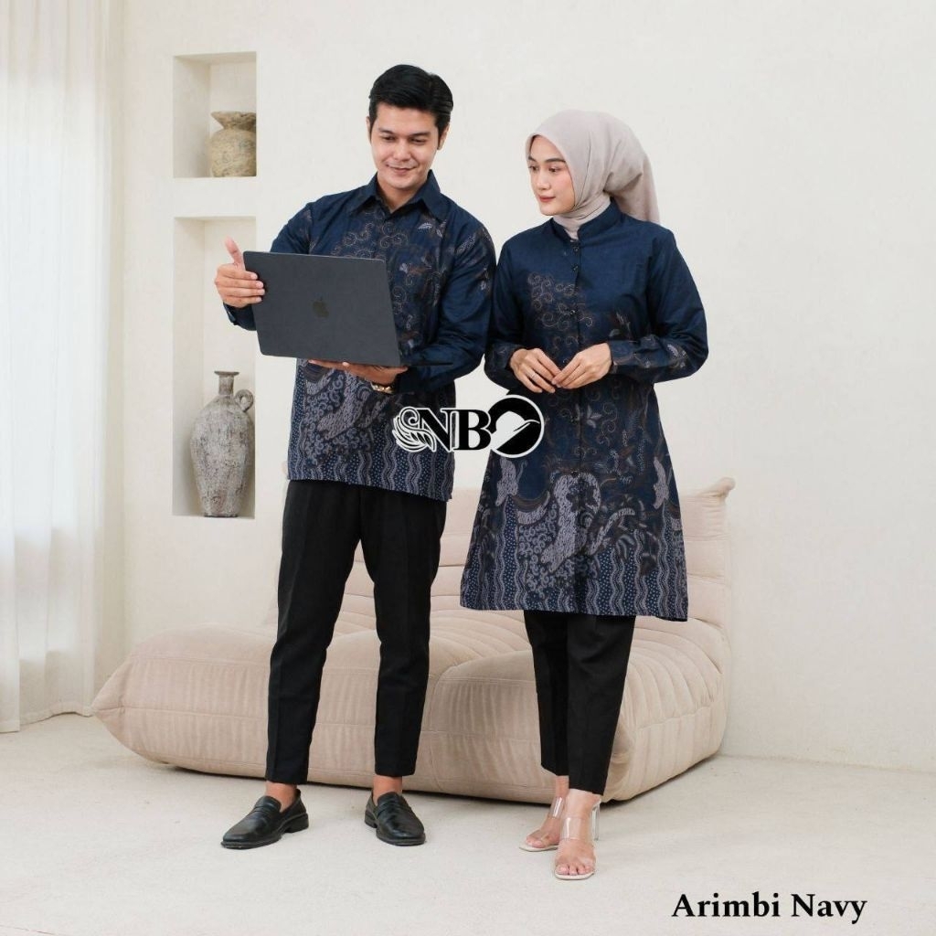 Baju Batik Couple Modern Atasan Baju Batik Pria Wanita Kantor