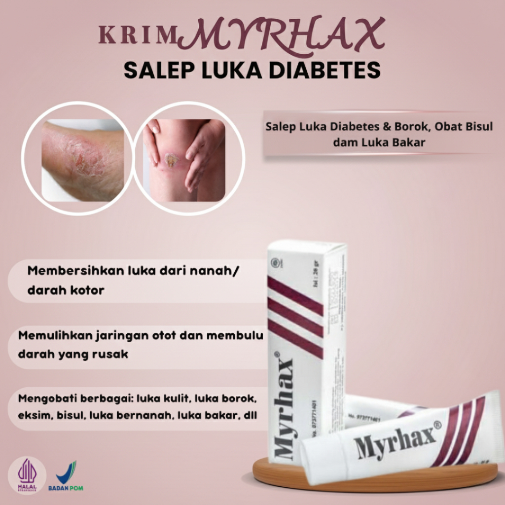 Salep Luka Bernanah Myrhax 20gr – Obat Luka Diabetes, Borok, Bisul & Basah