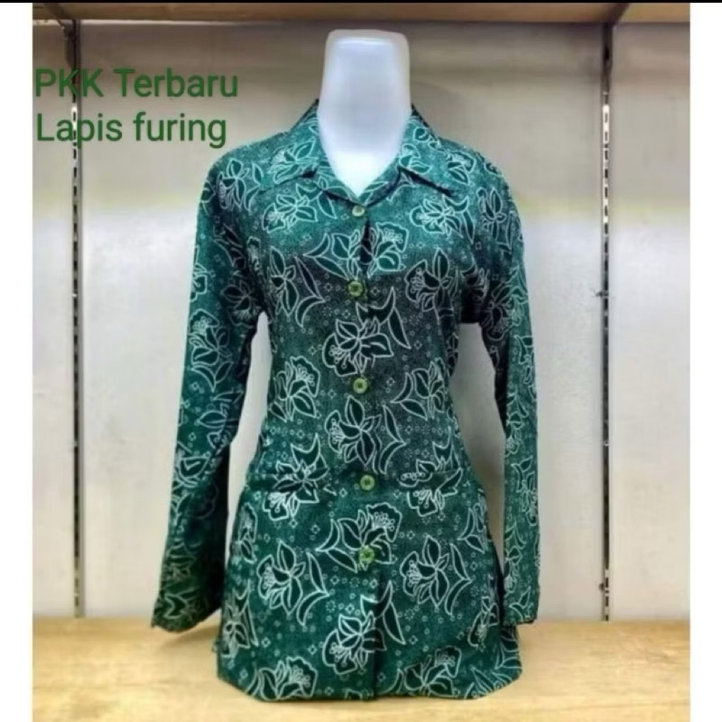 BAJU PKK NASIONAL WANITA TERBARU WARNA HIJAU TOSCA RESMI BAHAN BABYTOUCH FULL FURING