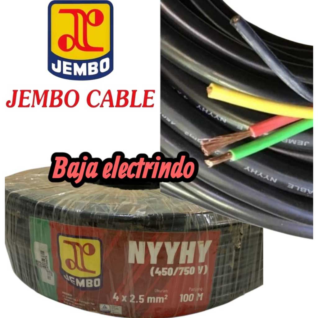 Kabel listrik serabut isi 4 NYYHY 4X2,5mm JEMBO @50meter NYYHY 4x2,5 4x2.5 4x2.5mm
