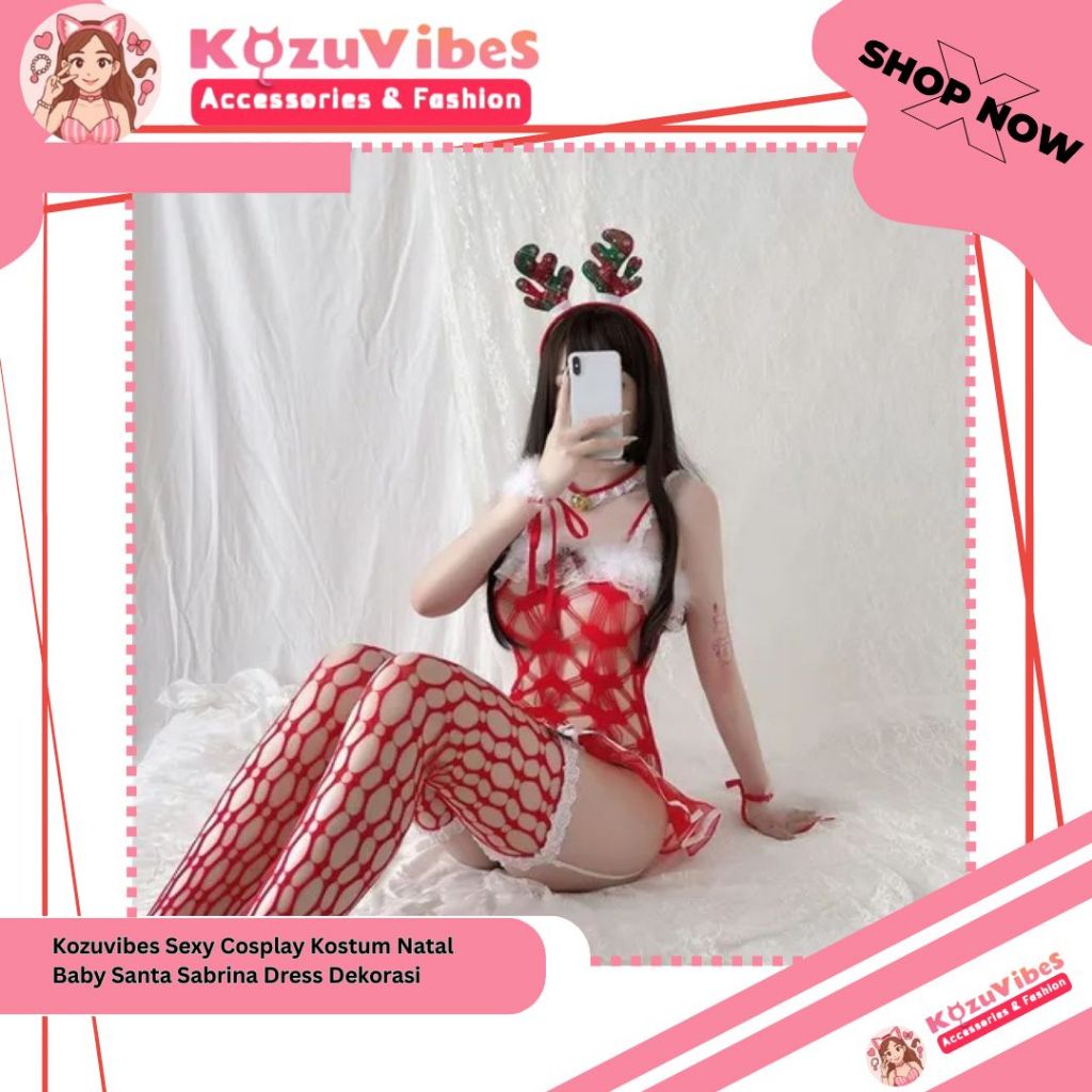 Kozuvibes Sexy Cosplay Kostum Natal Baby Santa Sabrina Dress Dekorasi