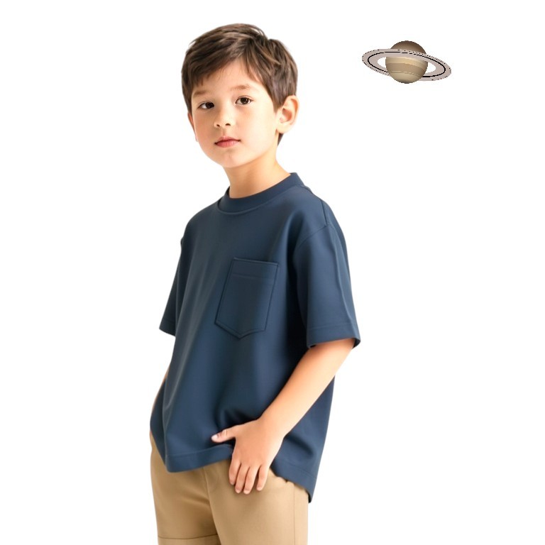 Kaos Pocket Anak Oversize | Kaos Polos Anak Katun 24s Premium | Baju Pocket Anak Unisex