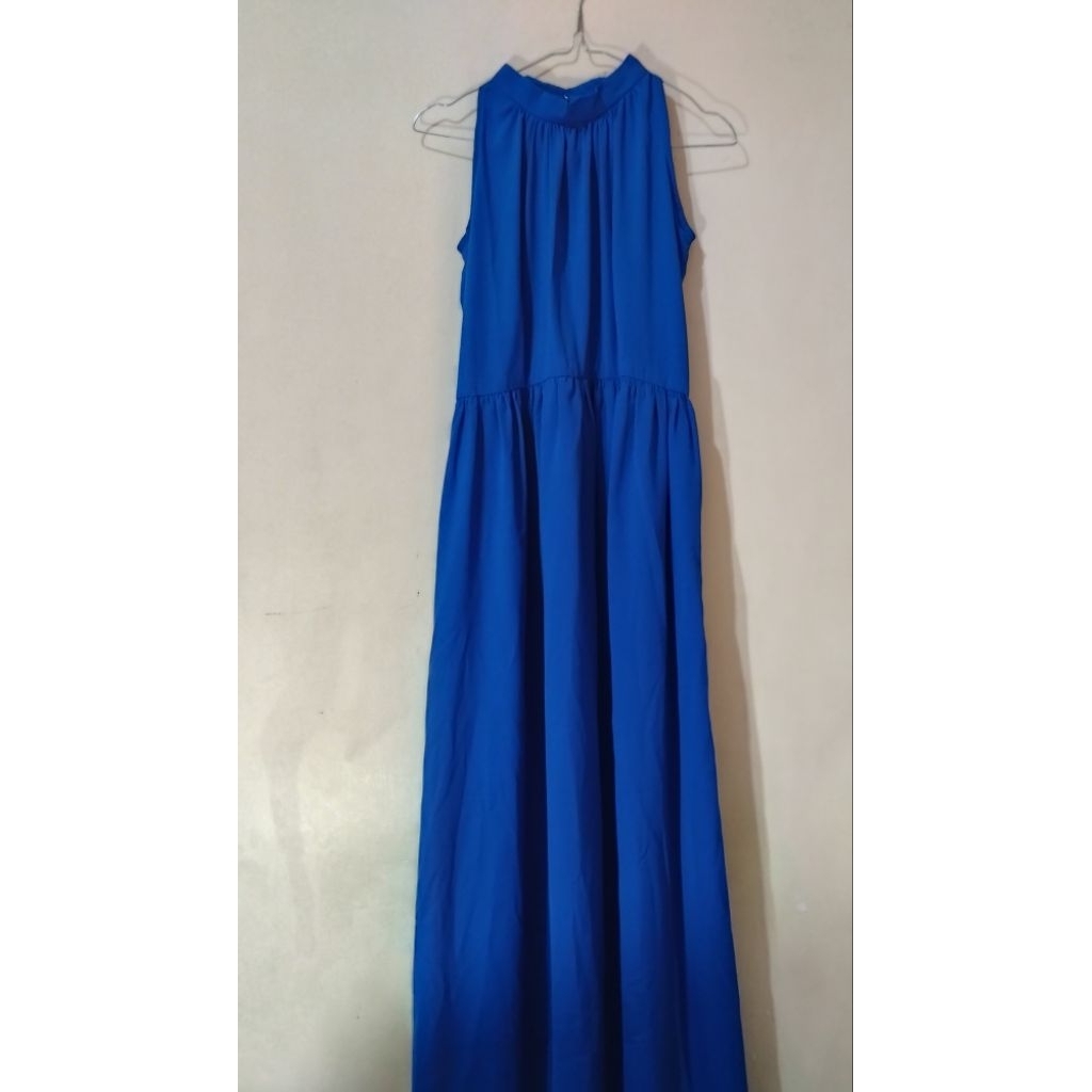 [PRELOVED] BAJU DRESS GAUN PESTA PANJANG WANITA BLUE BIRU