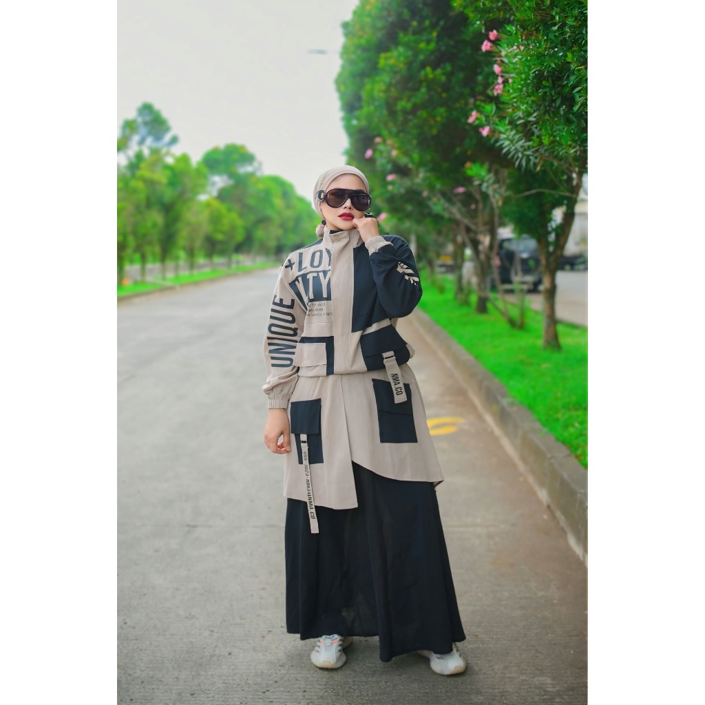 Oneset Rok HELENA by Numiaa Fashion I Setelan Baju Linen Simple Casual  by Numiaa Fashion