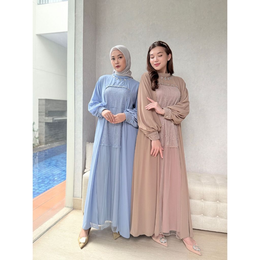 Zavira Dress - Dress Gamis Lengan Panjang Wanita Gamis Payyet