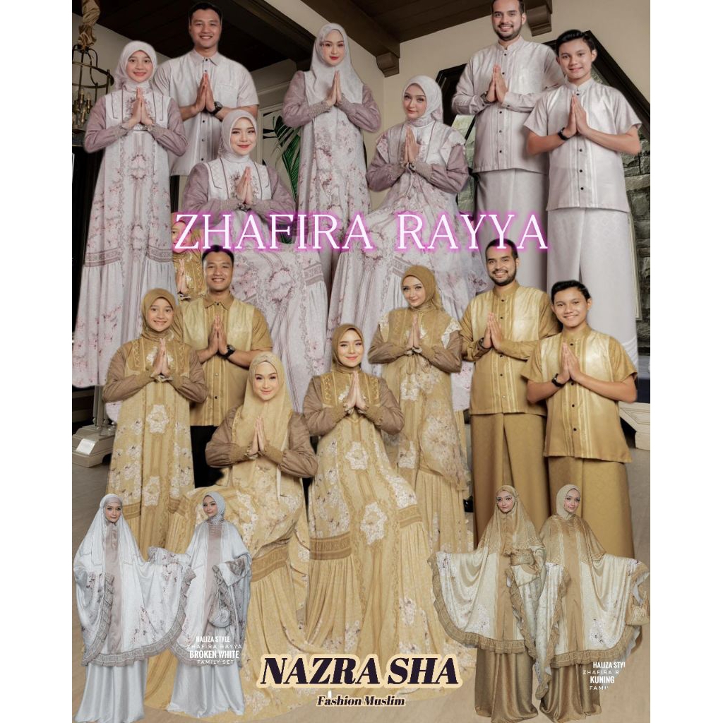 (p1a) BW Kuning Soft | ZHAFIRA RAYYA FAMSET SARIMBIT HALIZA STYLE | Ori Baju set Gamis Syari Mukena 