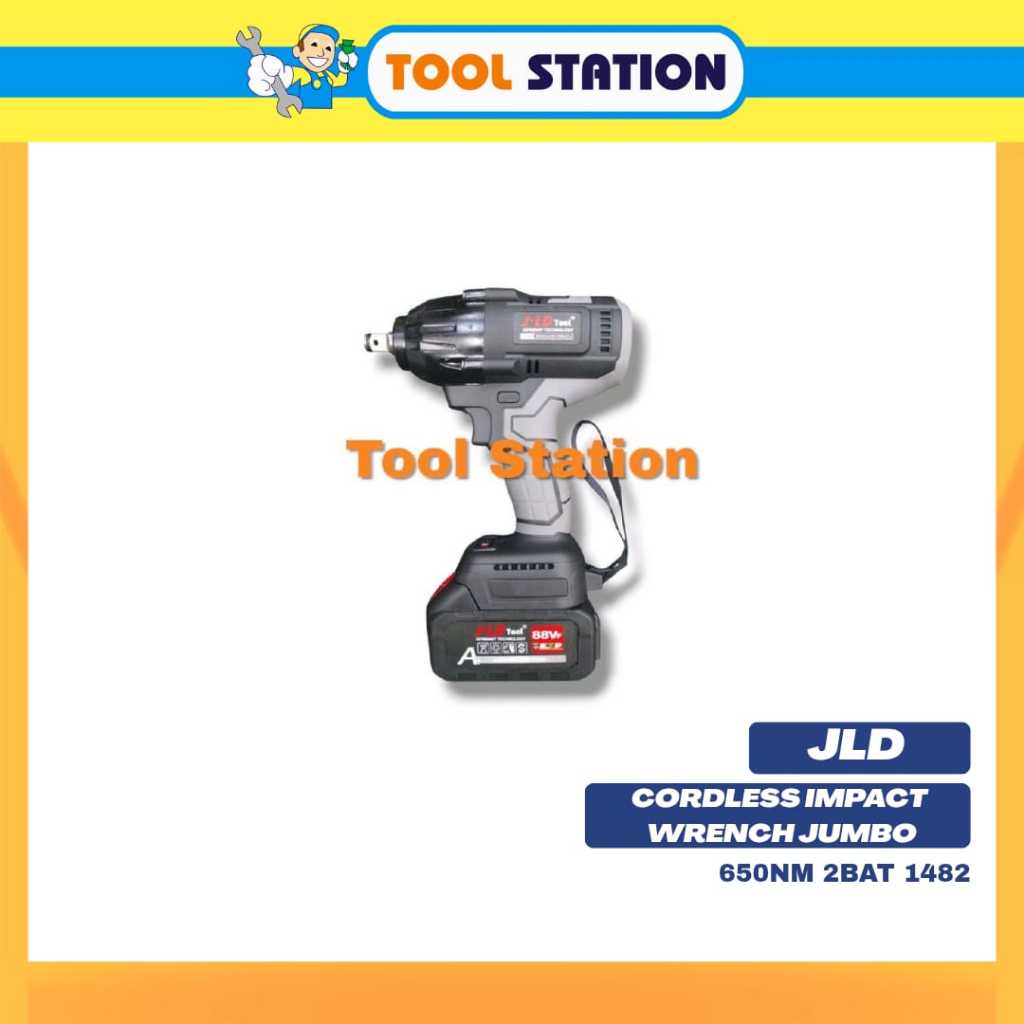 JLD CORDLESS IMPACT WRENCH JUMBO 650NM 2BAT