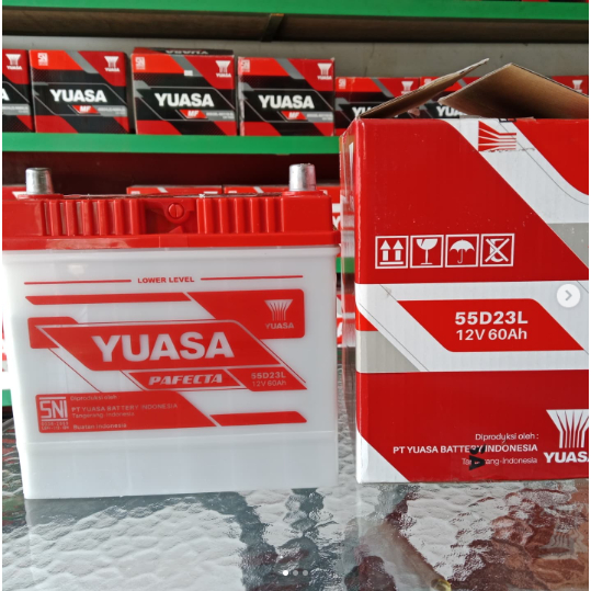 Aki Mobil Alphard Kijang Innova Merk Yuasa Basah Pafecta Type 55D23L (60 Ah)