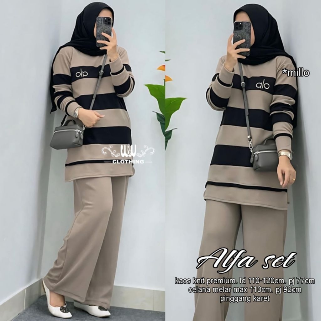 ona alfa set tunik valent w&w long tunik kaos tunik jumbo ld 120 ld 130 xl xxl celana kaos panjang r