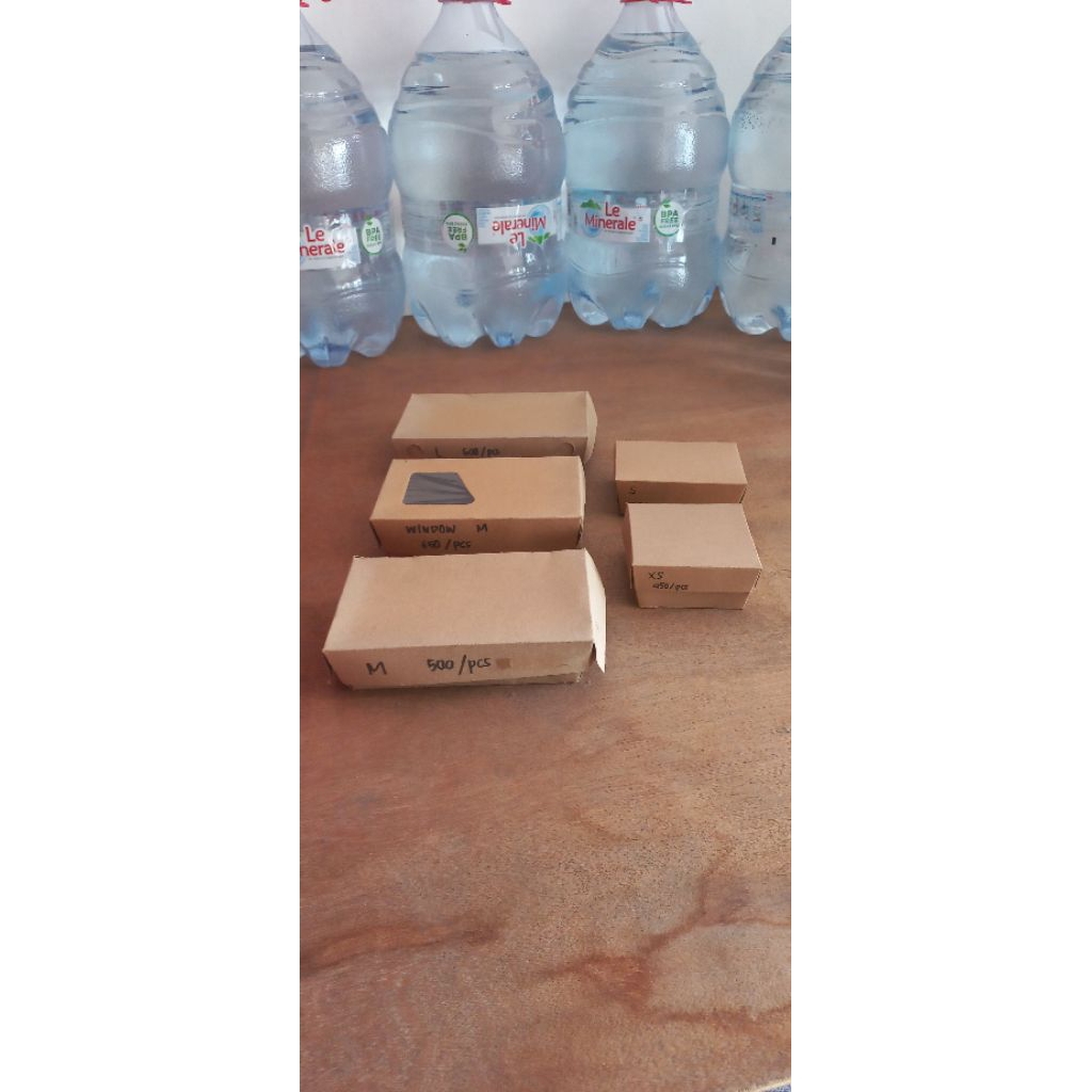 Lunchbox coklat/kraft polos tebal 290 gsm ukuran Extra Kecil / Kecil / Sedang / Besar,  laminasi dal