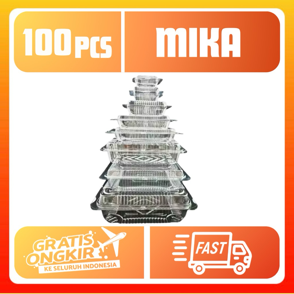 [100PCS]Kotak Makanan / mika/ kotak kue / Mika MM / mika IRIT/ Kotak Kue Mika MM/ Kotak Mika  MM/ Mi