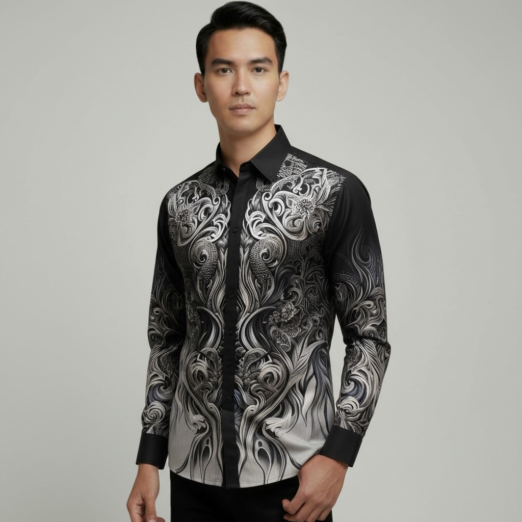 Batik arwinda Regalia02 Kemeja batik lengan panjang pakai puring