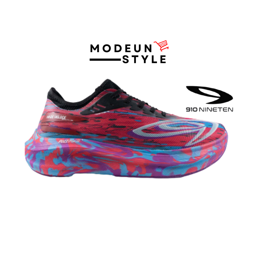 HAZE VELOCE GRAVITY MERAH BIRU UNGU/SEPATU LARI HAZE VELOCE 910 NINETEN