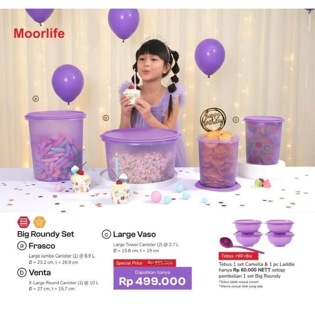 Toples moorlife Big roundy set Large Vaso  free 1set Camella