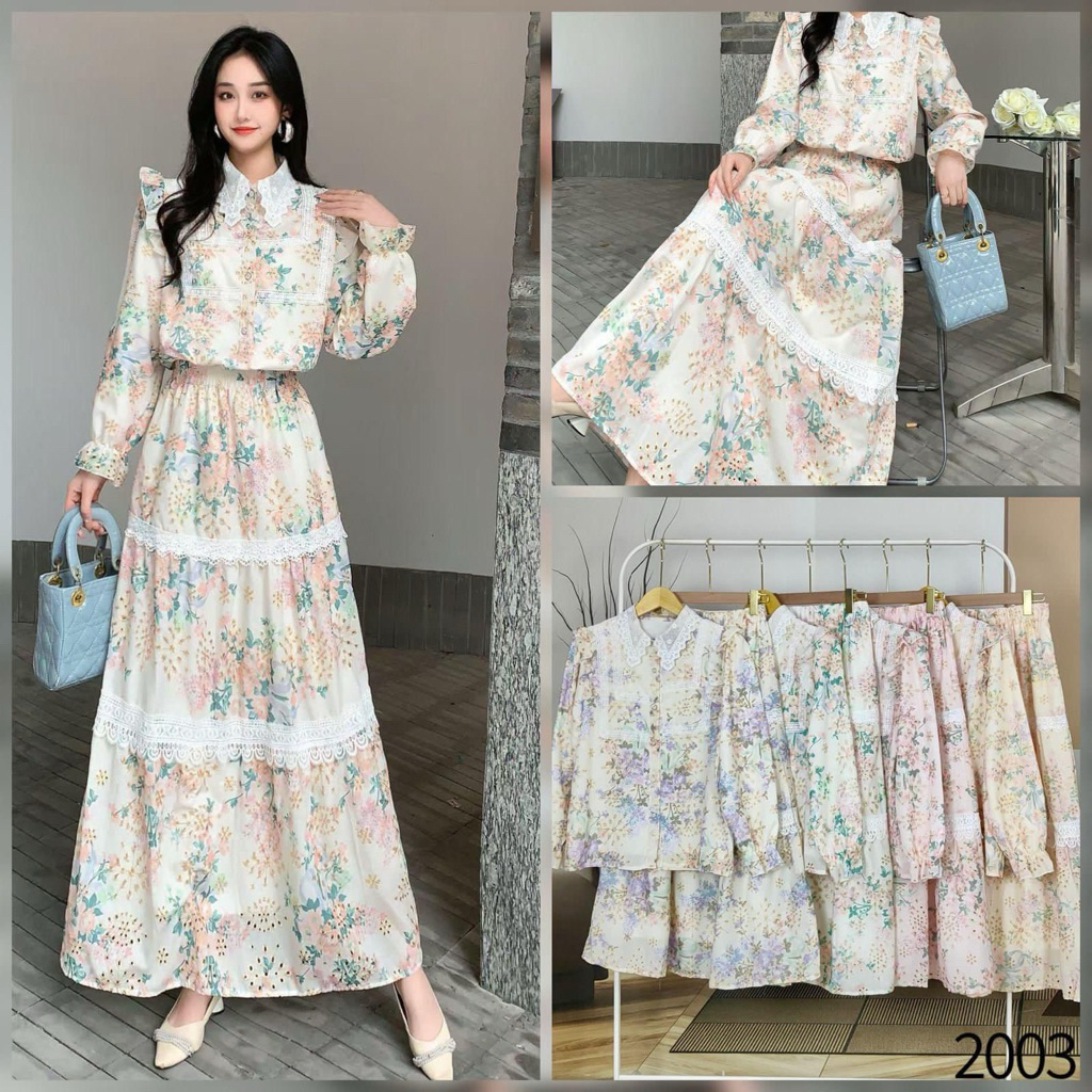 ONESET KATBOL SOIRA PREMIUM SETELAN ROK BUNGA CANTIK ELEGANT BKK