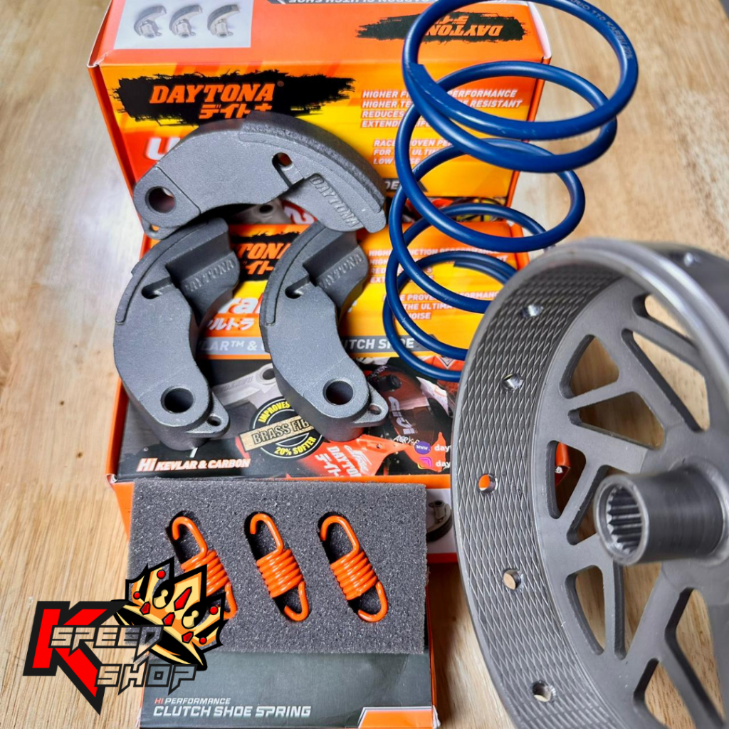 Paket Kirian CVT NMAX / Aerox / Lexi – Mangkok Ganda V3 CNC + Kampas Ganda Daytona + Per CVT BRT + P