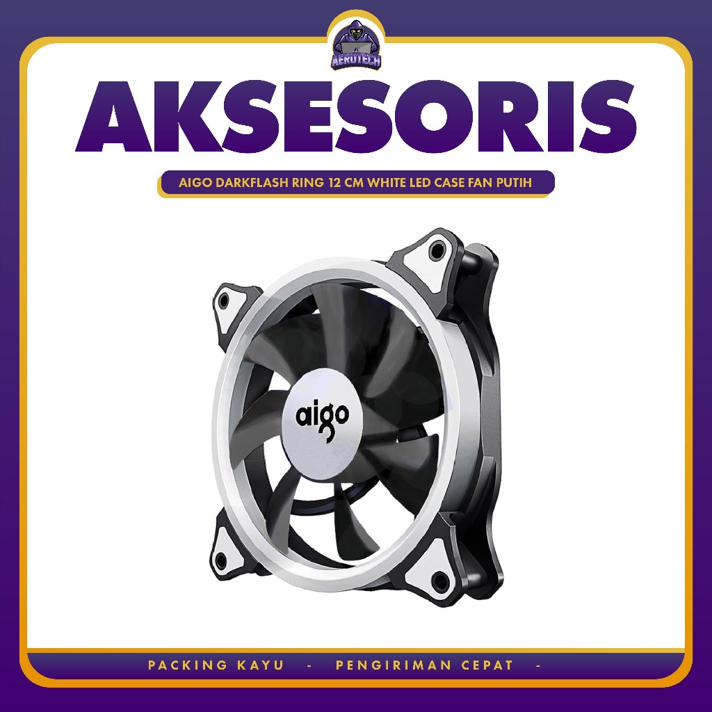 AIGO Darkflash Ring 12 cm White LED Case Fan Putih