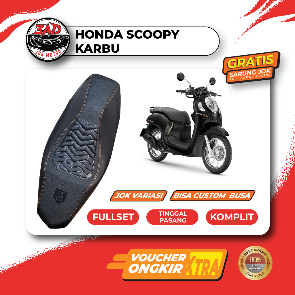 Jok Motor Scoopy Karbu Fullset Variasi Siap Pasang I Jok Honda Scoopy
