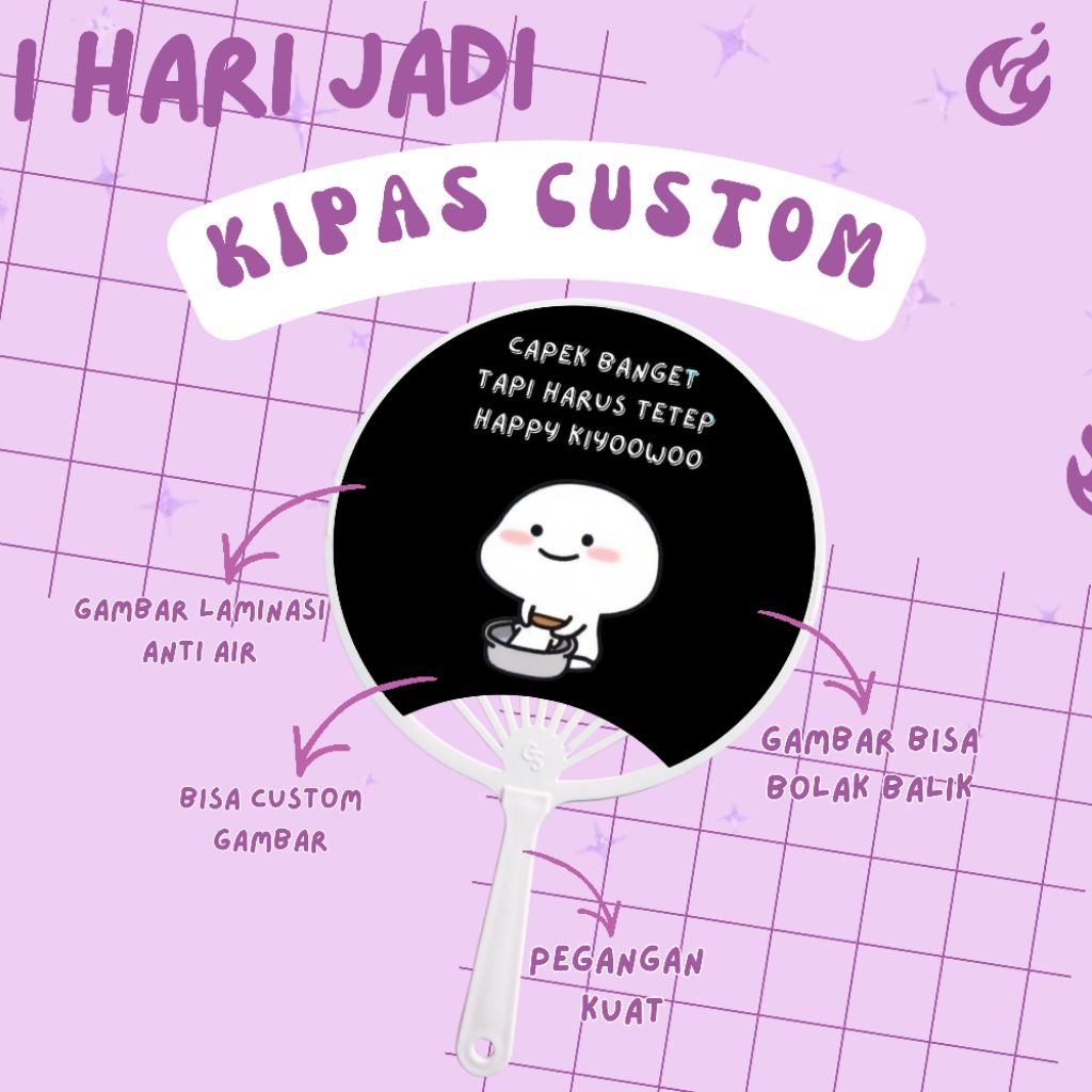KIPAS CUSTOM / KIPAS TANGAN / KIPAS CUSTOM 2 SISI