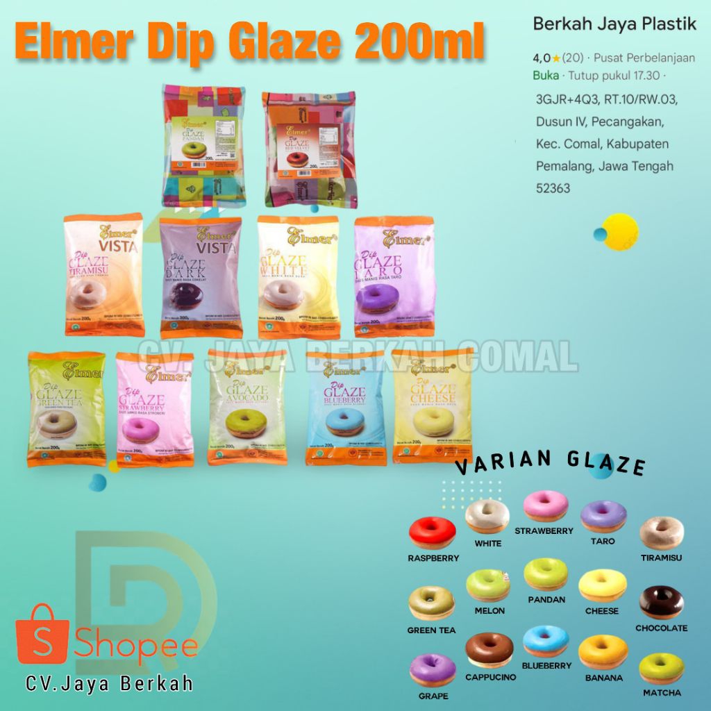 Elmer Glaze 200gr | Elmer Dip Glaze 200gr toping Donat - Top Brand