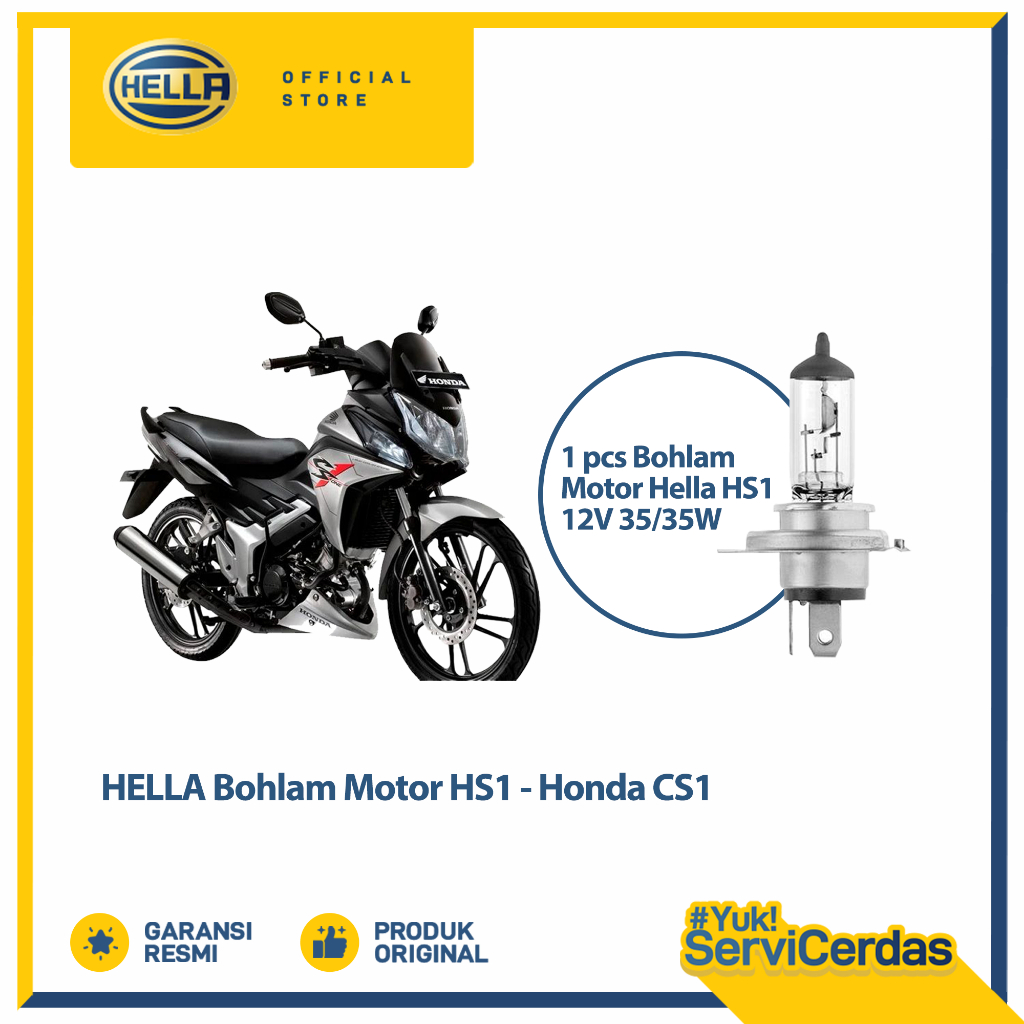 Bohlam Motor Hella Honda CS1 HS1 12V 35/35W PX43T Standard - Lampu motor