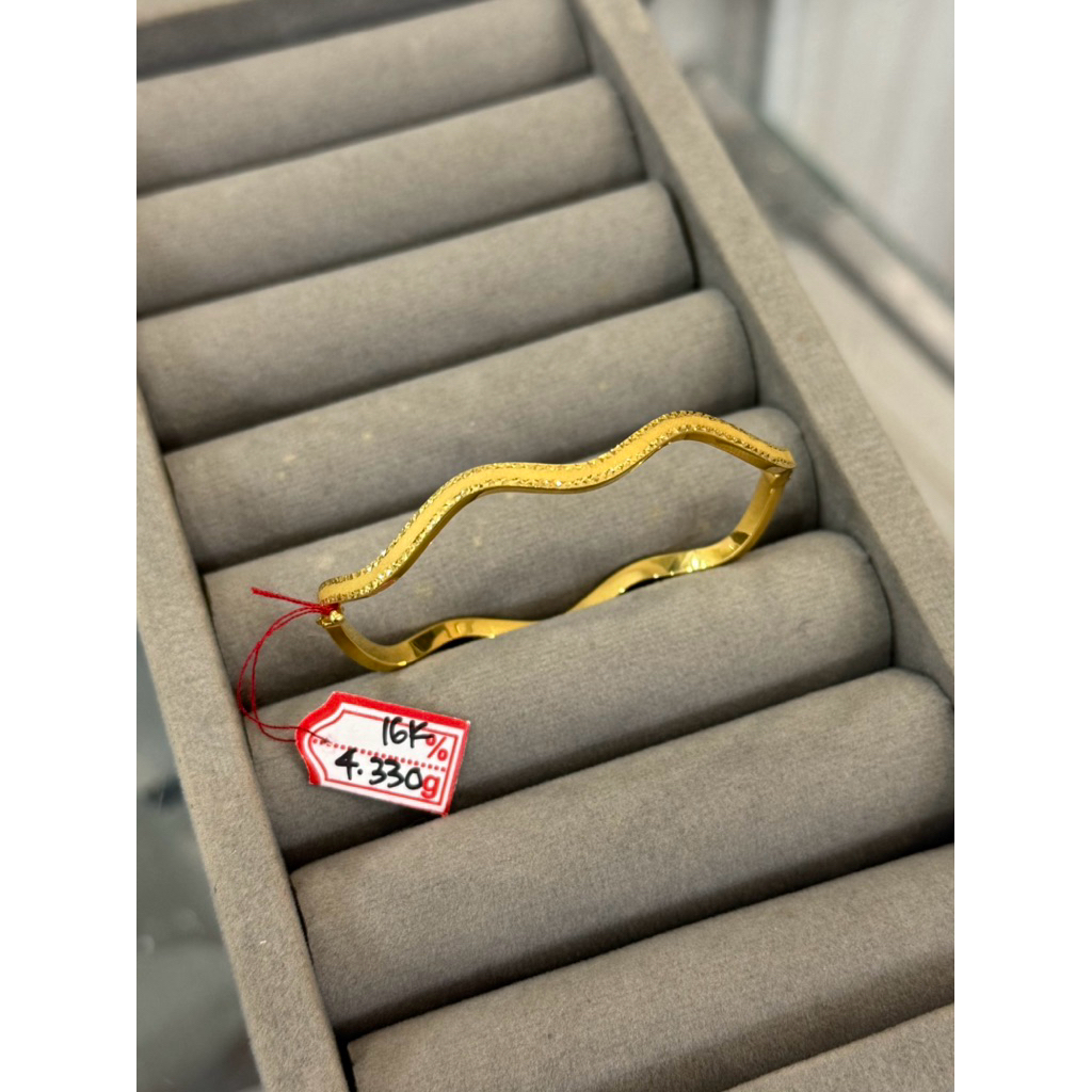 GL WANITA - BANGLE WANITA - Gelang wanita model wave gelombang doff pasiran emas 16k 700 70%