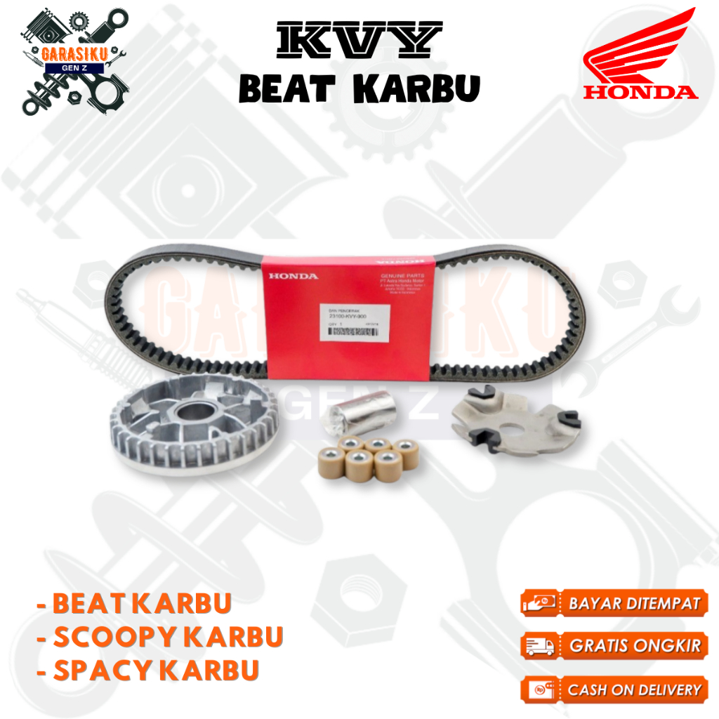 original kirian beat karbu full set - paketan kirian beat karbu - vanbelt komplit KVY