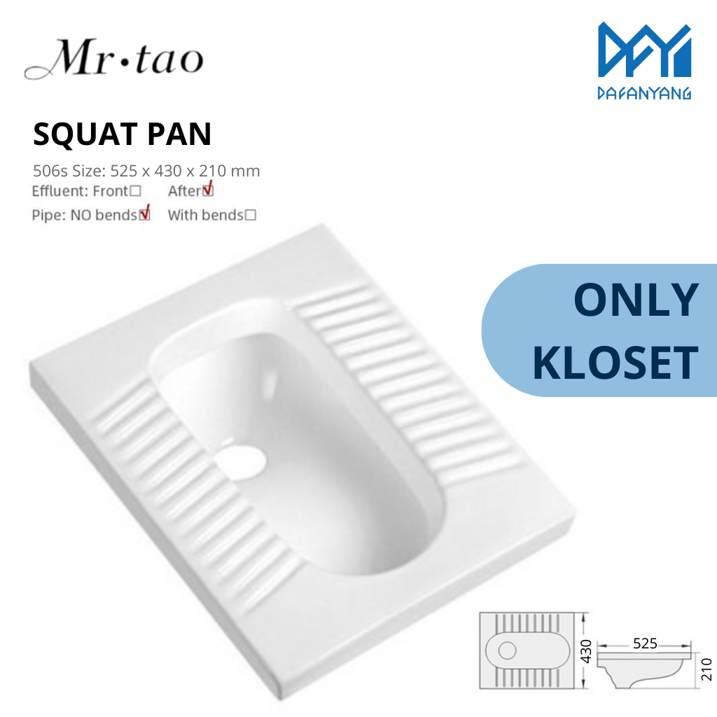 Mr Tao Closet Jongkok  506 SNI- Free Packing Kayu | Kloset Jongkok Bercorong Keramik WC Jongkok Toil