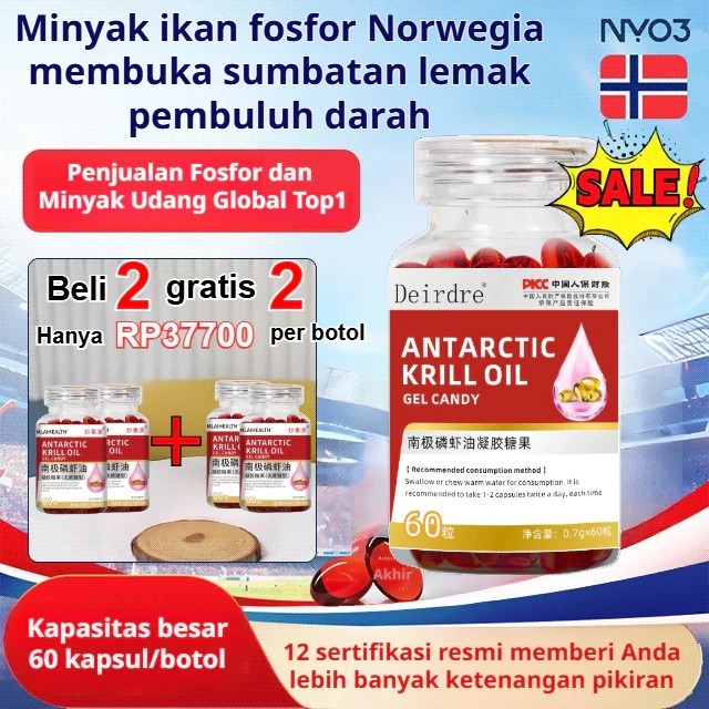 Minyak Krill Antartika Kesehatan Jantung (60 Kapsul) Kapsul Astaxanthin Kapsul Astaxanthin untuk