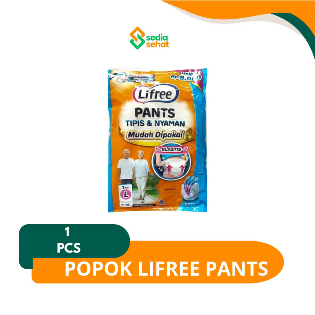 Lifree Pants Celana Dewasa size L /Lifree Pants Popok Celana Lansia Satuan/Sachet Rencengan 1 Pcs