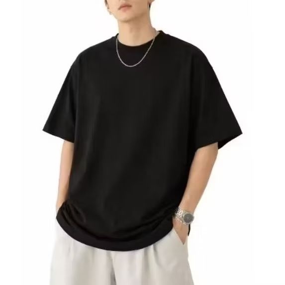 KAOS BOXY T SHIRT POLOS HITAM OVERSIZE 24s