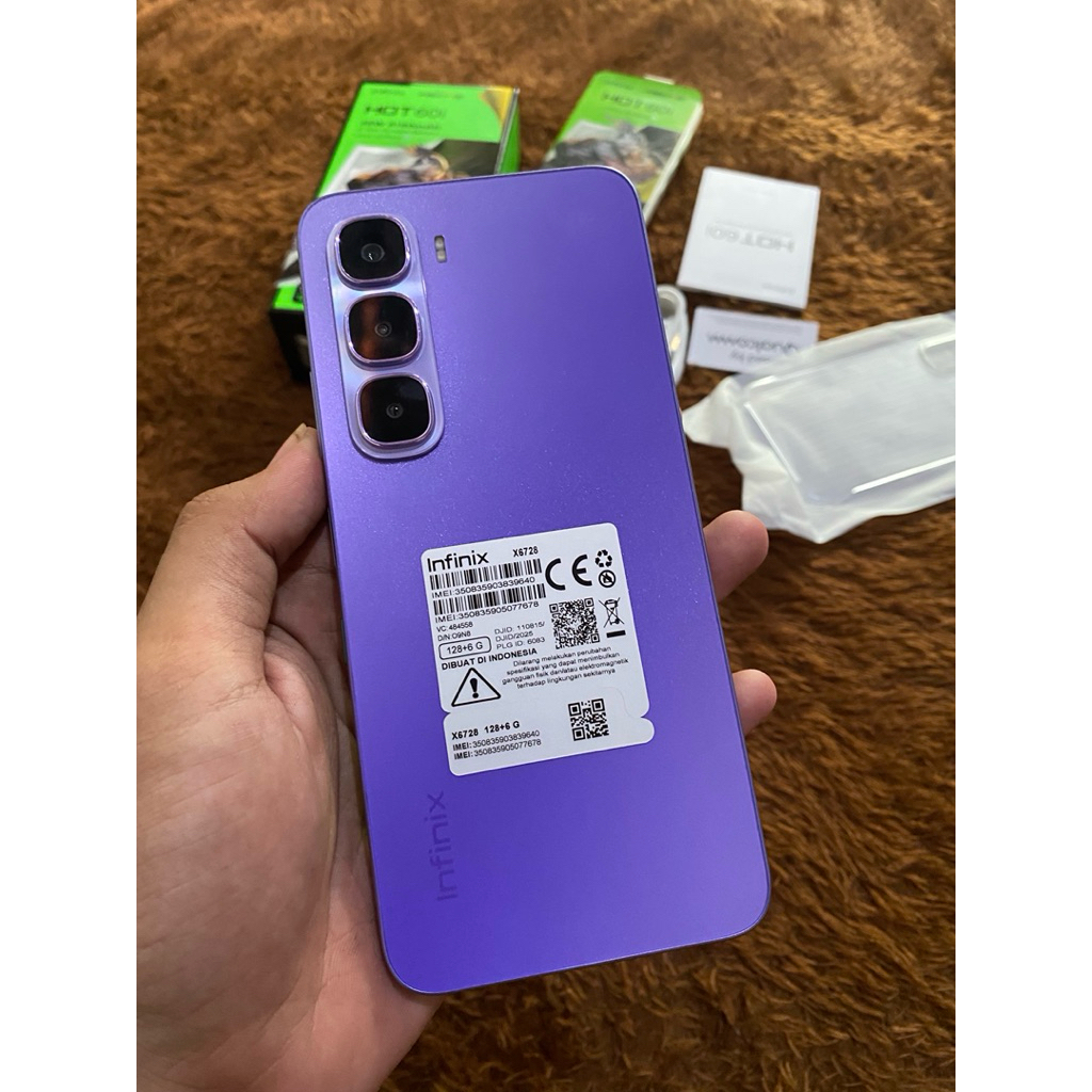Infinix Hot 50iNFC Purple - RAM 8+8GB, Tahan Air, Baterai 5000 mAh