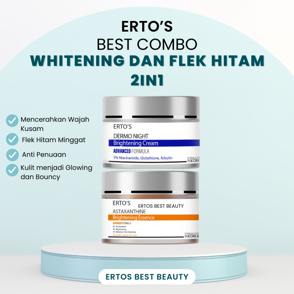 Ertos Paket Cream Krim Penghilang Flek Hitam dan Wajah Kusam 2in1