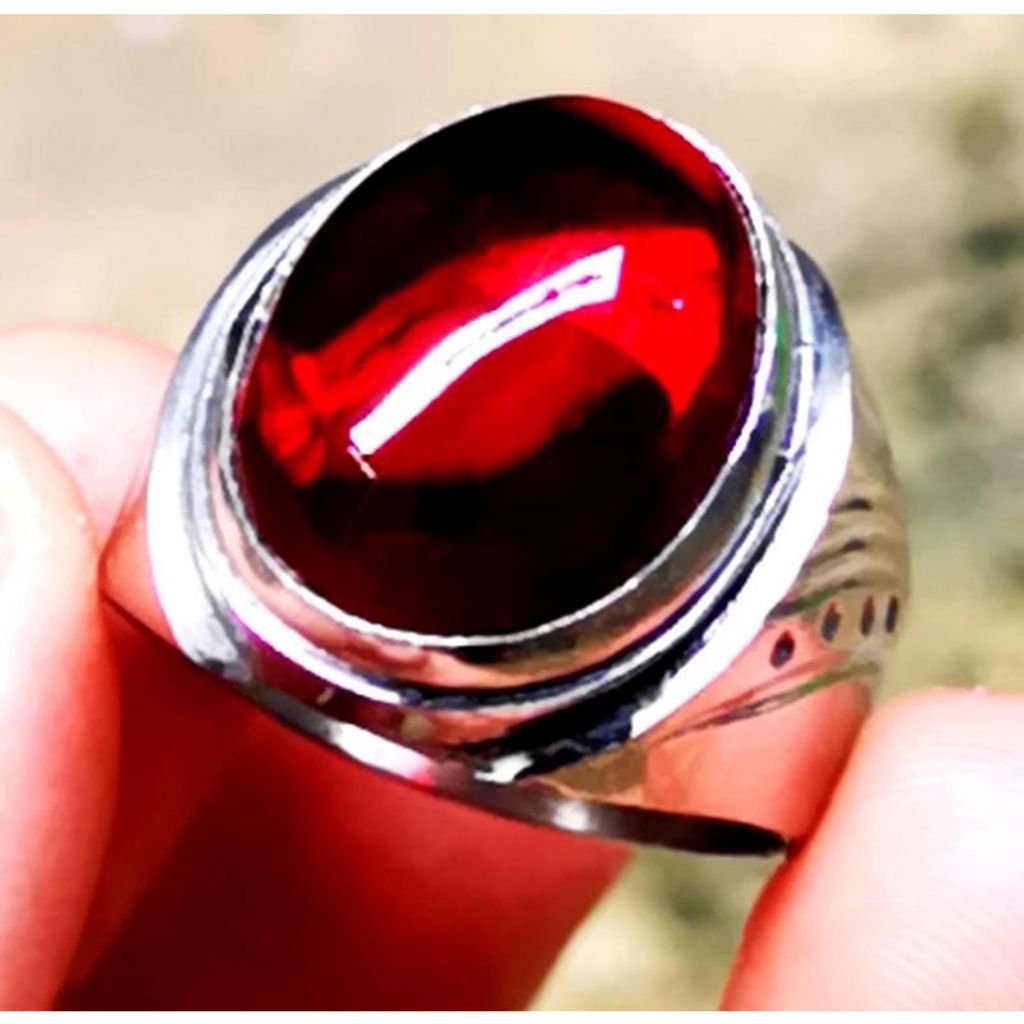 Batu Cincin Pria Merah Siam Delima Bangkok Super Mewah Termurah Super Crystal HQ