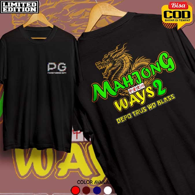 baju kaos MAHJONG WAYS 2 Dragon PG soft pragmatic play game slot bahan adem big size jumbo