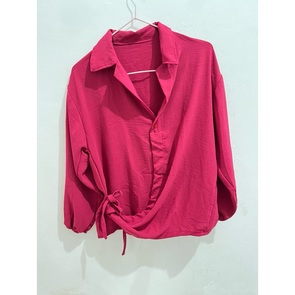 blouse kemeja serut depan