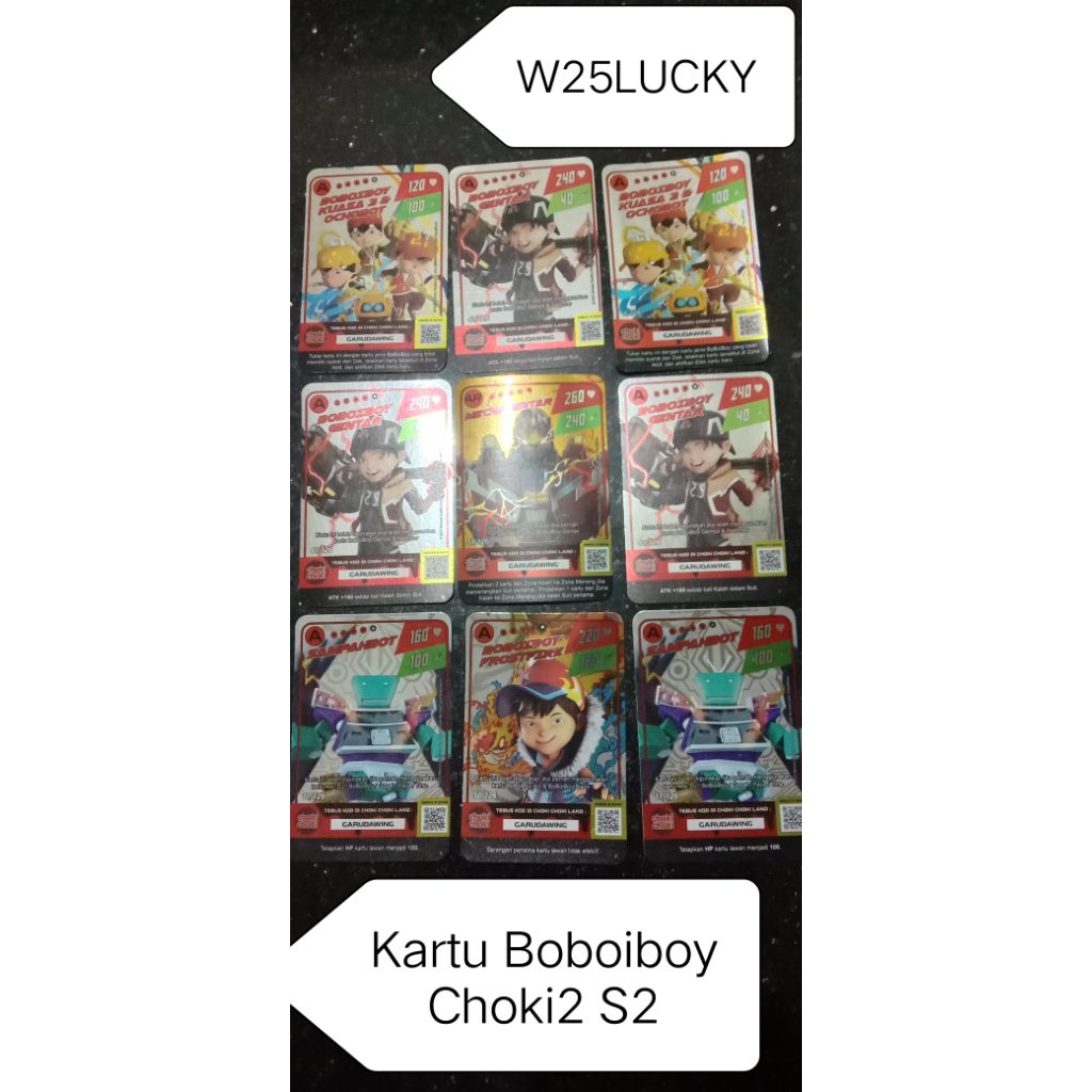 Kartu Boboiboy Choki-Choki Season 2 Asli
