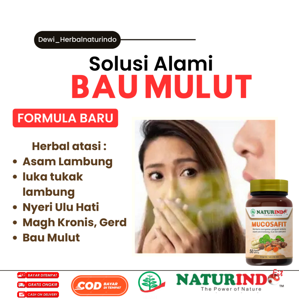 Penghilang Bau Mulut Herbal Mucosafit Alami Asli Naturindo Original Ampuh untuk Bau Mulut Akibat Lam