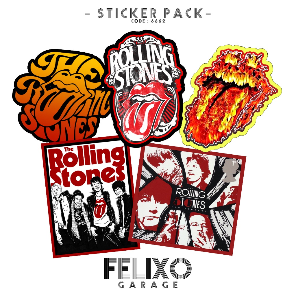 TERMURAH STICKER ROLLING STONES ISI 5 SUDAH CUTTING ANTI AIR KUALITAS PREMIUM