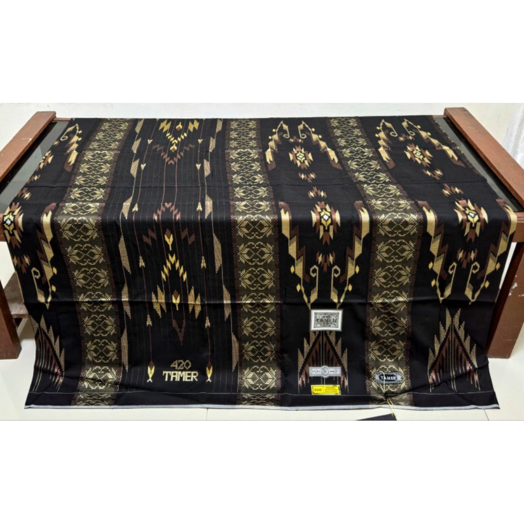 Sarung Tenun Sutra TAMER 420 motif sge, sga, smg istimewa Full Sutra Double motif sge, sgf