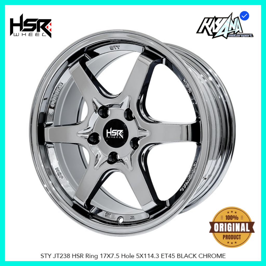 Velg Racing Mobil Xpander Rush Terios Ring 17 HSR Whhel STY R17 Black Chrome Velg Model Te37 R17