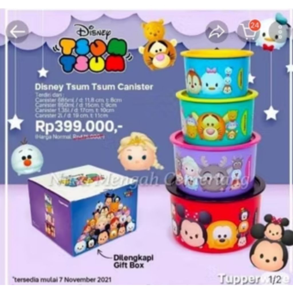 toples tupperware harga 1 set