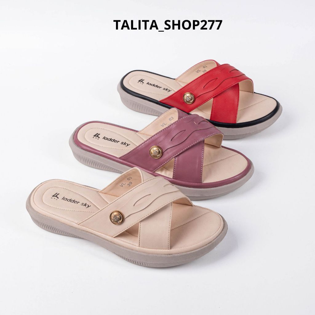 Sandal Wedges Wanita Terbaru 2024 Sandal Pesta Wanita Elegan Empuk Sandal Wanita Kekinian 2024