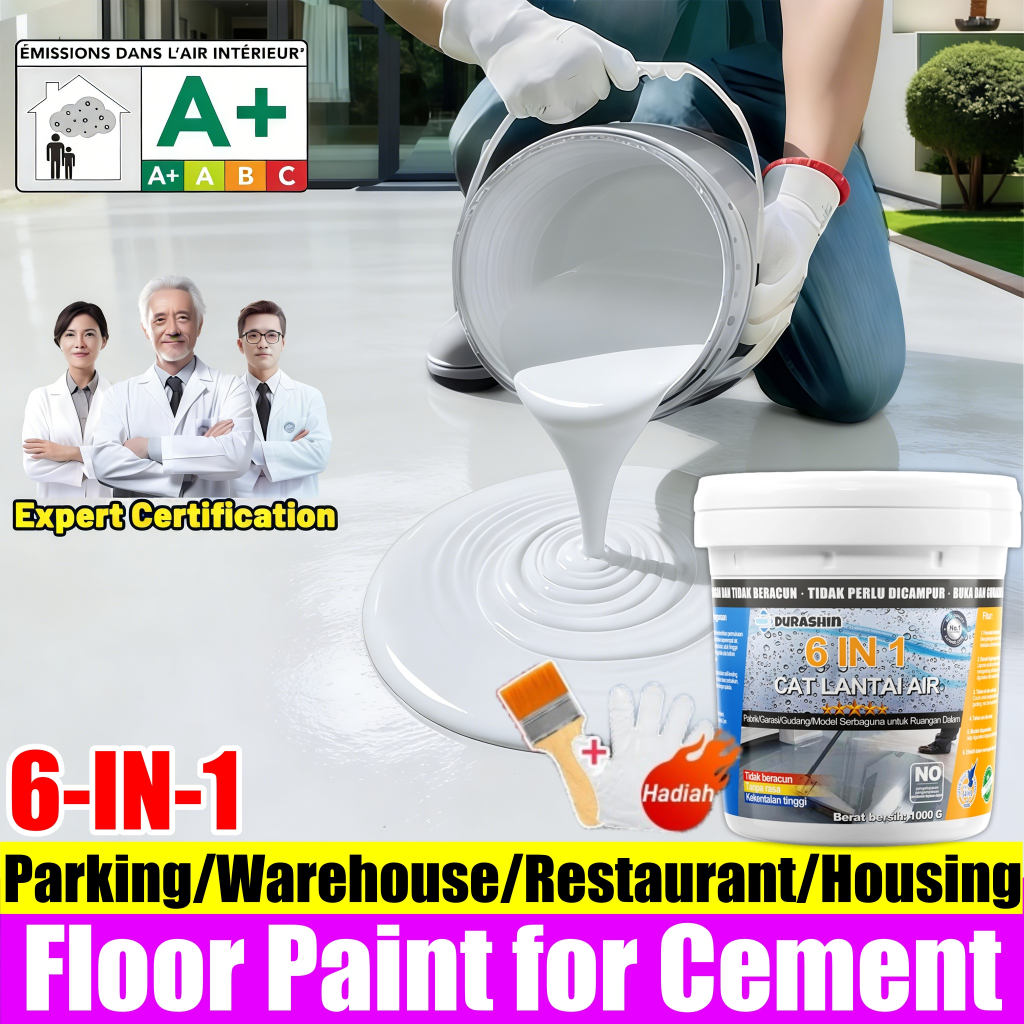 6-In-1 Cat lantai epoxy lantai semen 1kg cat genteng anti bocor anti air/ lantai seperti keramik cat