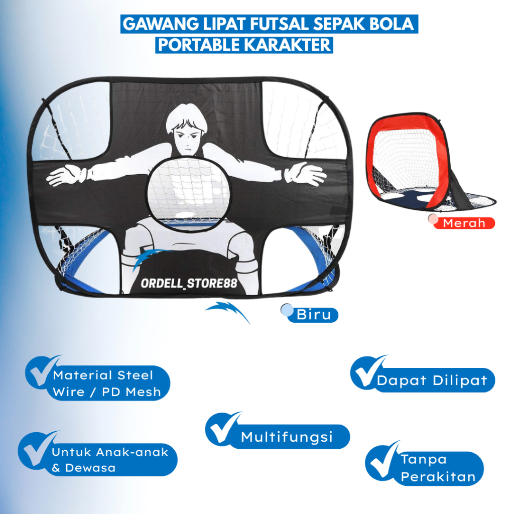 Gawang Futsal Mini Portable Karakter | Gawang SepakBola Portable