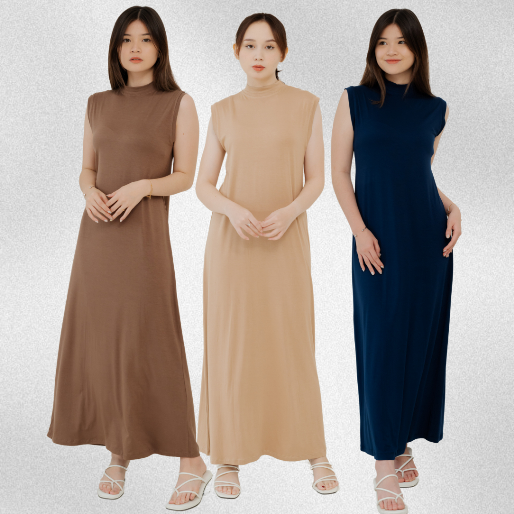 Fahima - Manset Dress Cotton Rayon Premium Tanpa Lengan (Manset Dress Sleeveless)
